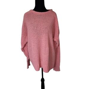 Vintage Limited Express Pink Silk Cotton Oversized Knit Sweater Womens L